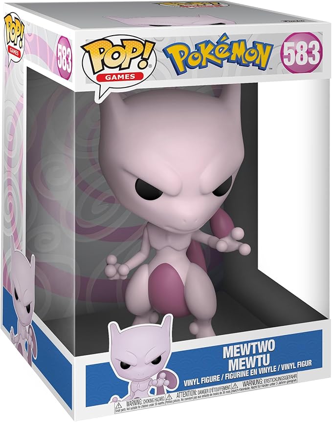 Funko Pop! Jumbo: Pokémon - Mewtwo - Figura de vinilo coleccionable - Idea de regalo - Mercancía oficial - Juguetes para niños y adultos - Fans de los videojuegos - Muñeco para coleccionistas y exhibición